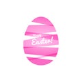 Decorative pink Easter egg in ribbons.