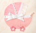 Decorative pink pram Royalty Free Stock Photo