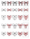 Decorative pink and white bows.