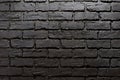Decorative Plaster on the wall in the form of gray brickwork with black style lighting a good background or texture Royalty Free Stock Photo