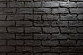 Decorative Plaster on the wall in the form of gray brickwork with black style lighting a good background or texture Royalty Free Stock Photo