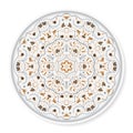 Decorative plate with colored arabic ornament.