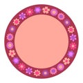 Decorative plate pattern with floral ornament in flat style. A circular ornament for your design