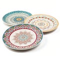 Decorative plates isolated on white background Royalty Free Stock Photo