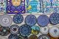 Decorative plates on a typical bazaar in Tunisia, Africa