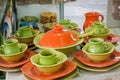 Decorative plates on a typical bazaar in Tunisia, Africa Royalty Free Stock Photo