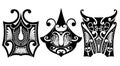 Set of Polynesian maori ornament tattoo designs vector Royalty Free Stock Photo