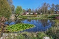 Decorative pond in the Sparrow Bird Park Royalty Free Stock Photo