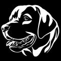 Decorative portrait of dog Labrador Retriever, vector isolated illustration in black color on white background Royalty Free Stock Photo