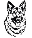 Decorative portrait of Dog Shepherd 2 vector illustration Royalty Free Stock Photo