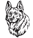 Decorative portrait of Dog Shepherd 3 vector illustration Royalty Free Stock Photo