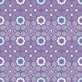 Decorative Purple Blue Love Line Dot Ornament Seamless Pattern | Orl Series Royalty Free Stock Photo