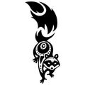 Decorative raccoon with various black lines. Design suitable for tattoo, logo, animal emblem