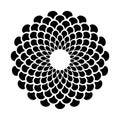 Decorative Radial Circle Black and White Pattern in Rosette Shape Royalty Free Stock Photo