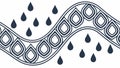 Decorative Rain and Clouds Pattern. Ornate Weather Vector Border. vector design Generative AI Royalty Free Stock Photo