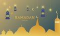 Decorative ramadan kareem background design with lanterns Royalty Free Stock Photo