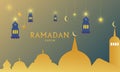 Decorative ramadan kareem background design with lanterns