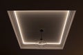 Decorative recessed ceiling with LED strip lighting Royalty Free Stock Photo