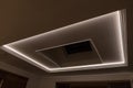 Decorative recessed ceiling with LED strip lighting