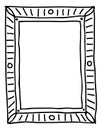 Decorative rectangle frame. Doodle line pattern border