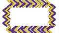 Decorative Rectangular Frame with Purple and Yellow Chevron Pattern Royalty Free Stock Photo