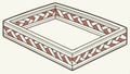 Decorative rectangular frame with repeating pattern border vector design Generative AI Royalty Free Stock Photo
