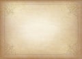 Decorative rectangular framework on a piece of parchment. Royalty Free Stock Photo