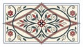 Decorative rectangular panel with geometric floral design, classic art. vector design Generative AI Royalty Free Stock Photo