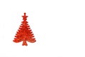 Decorative red Christmas Tree isolated on white background.