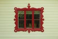 Red framed window. Royalty Free Stock Photo