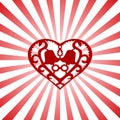 Decorative red heart