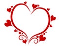 Decorative Red Valentine's Day Heart Outline Royalty Free Stock Photo