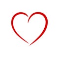 Decorative Red Valentine s Day Heart Outline. Royalty Free Stock Photo