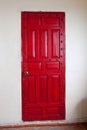 Decorative red wood door