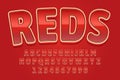 Decorative reds Font and Alphabet vector