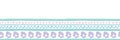 Vector seamless border with pastel color pansy hand drawn stripes and triangles . Hand drawn blue, purple and pink stripes and