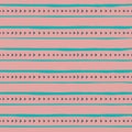 Vector seamless pattern with handdrawn stripes and lines . Hand drawn cyan and blue stripes and lines on pink background