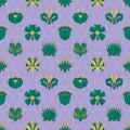 Decorative repeating floral design for fabric, wallpaper, or digital projects. Royalty Free Stock Photo