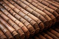 Decorative Rolled bamboo mat banner. Generate Ai Royalty Free Stock Photo