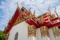 Decorative roof closeup of a buddhist temple in Wat Pho complex in Bangkok, Thailand Royalty Free Stock Photo