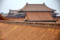 Decorative roofs of ancient pavilions in Forbidden City in Beijing, China. Royalty Free Stock Photo