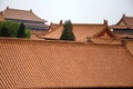 Decorative roofs of ancient pavilions in Forbidden City in Beijing, China. Royalty Free Stock Photo