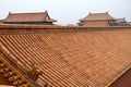 Decorative roofs of ancient pavilions in Forbidden City in Beijing, China. Royalty Free Stock Photo