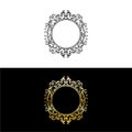 Decorative round frame for design with abstract floral ornament Royalty Free Stock Photo