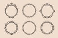 Decorative round vintage frames and borders set.