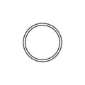 Decorative round zigzag stitched border or sewing machine seams fabric structure circle frame the vector illustration isolated on