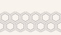 Decorative running stitch embroidery border. Victorian hexagon needlework pattern. Hand drawn ornamental textile ribbon