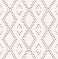 Decorative running stitch embroidery pattern. Victorian diamond needlework seamless vector background. Hand drawn ornamental