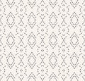 Decorative running stitch embroidery pattern. Victorian diamond needlework seamless vector background. Hand drawn ornamental