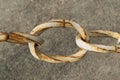 Decorative rusty chain. A close up ring. Royalty Free Stock Photo